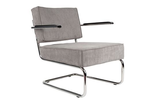 Rib Lounge Chair met armleuningen in een koele grijze kleur Productfoto