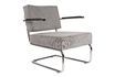 Miniatuur Rib Lounge Chair met armleuningen in een koele grijze kleur 10