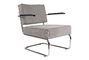 Miniatuur Rib Lounge Chair met armleuningen in een koele grijze kleur Productfoto