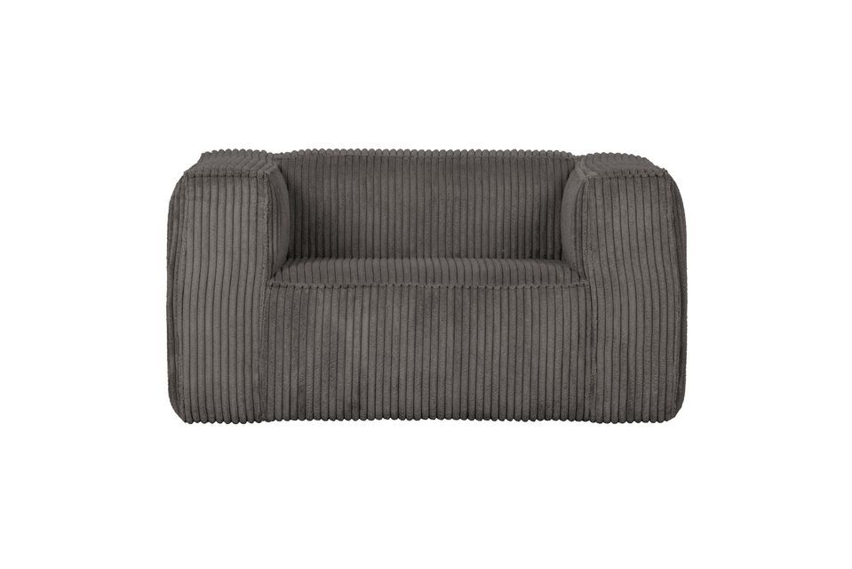 Ribcord fauteuil donkergrijs Bean Woood