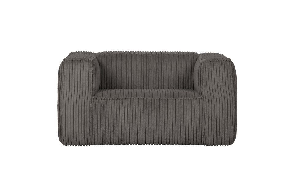 Ribcord fauteuil donkergrijs Bean Woood