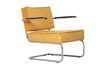 Miniatuur Ridge Rib Yellow Lounge Chair met armleuningen 1