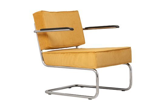 Ridge Rib Yellow Lounge Chair met armleuningen