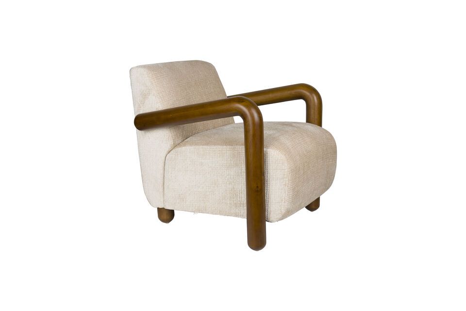 Robinson Fauteuil van Beige Fluweel DutchBone