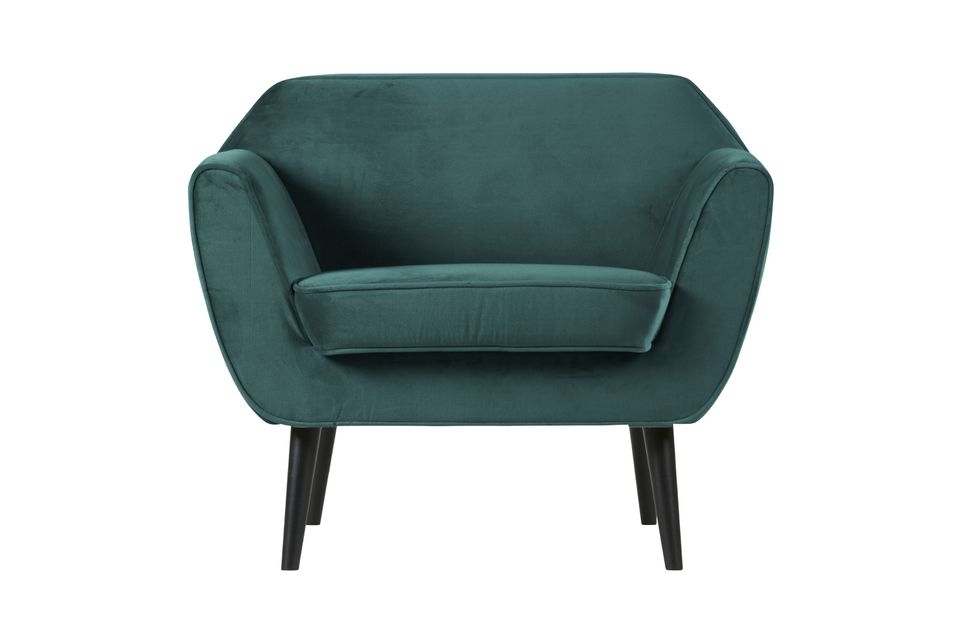 Rocco blauw fluwelen fauteuil Woood