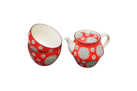 Rode Boheemse theepot Productfoto