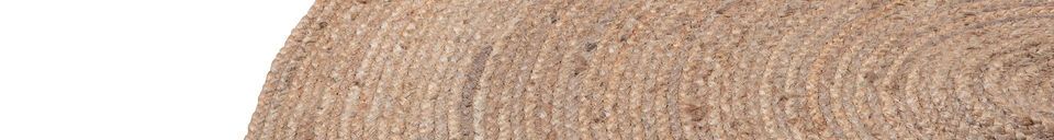 Benadrukte materialen Rond jute stoffen tapijt beige Ross