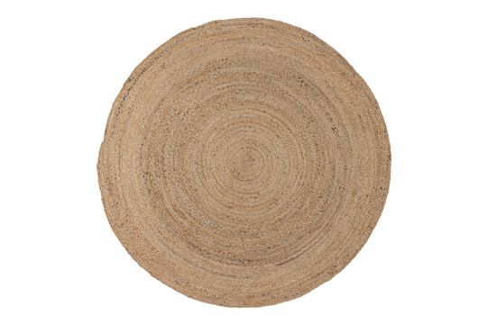 Rond jute stoffen tapijt beige Ross