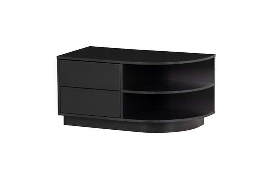 Rond recht zwart houten tv-meubel Finca Productfoto