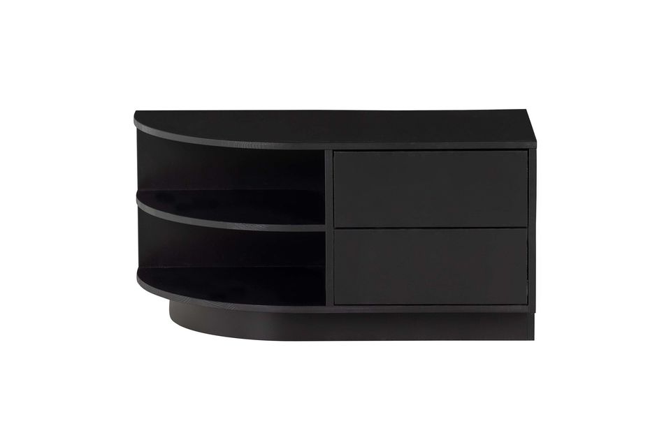 Rond zwart houten tv-meubel Finca - 6