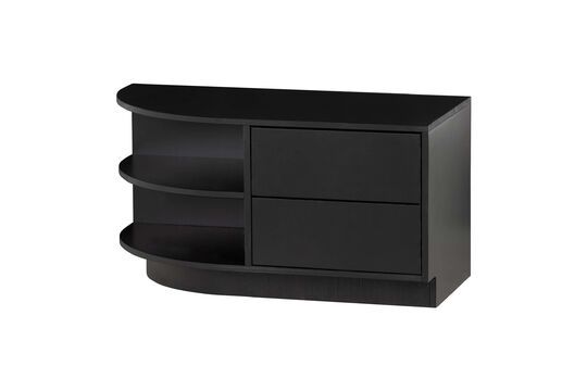 Rond zwart houten tv-meubel Finca Productfoto
