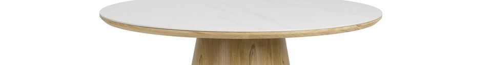 Benadrukte materialen Ronde beige houten eettafel Almira