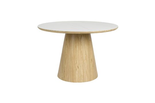 Ronde beige houten eettafel Almira Productfoto