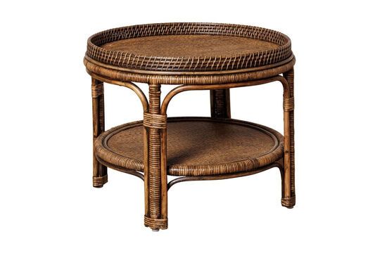 Ronde salontafel Veracruz in bruin rotan