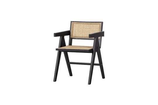 Rotan en zwart houten stoel Gunn