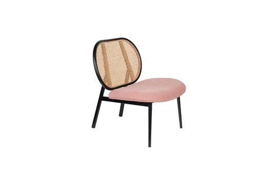 Roze fauteuil met rotan Spike Productfoto