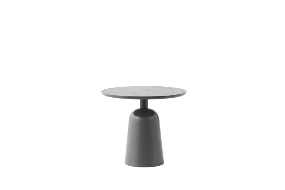 Turn salontafel, essen en grijs staal, veelzijdig en design
