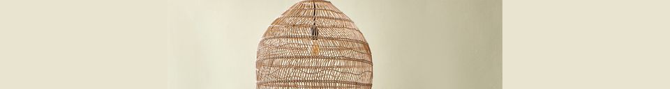 Benadrukte materialen Sancy natuurlijke rieten opknoping lamp maat M