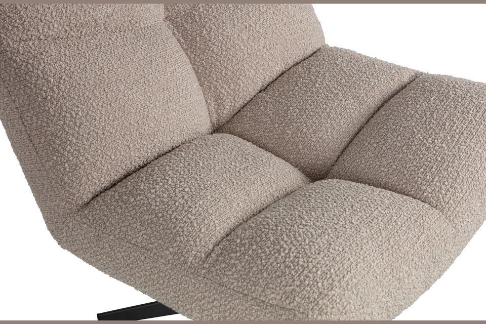 Sand Coloured Schapenvacht Effect Fauteuil Vinny - 5