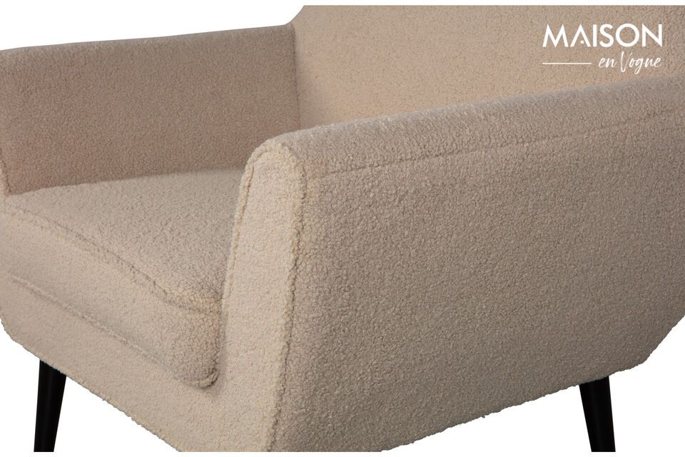 Sand schapenvacht effect fauteuil Rocco - 6