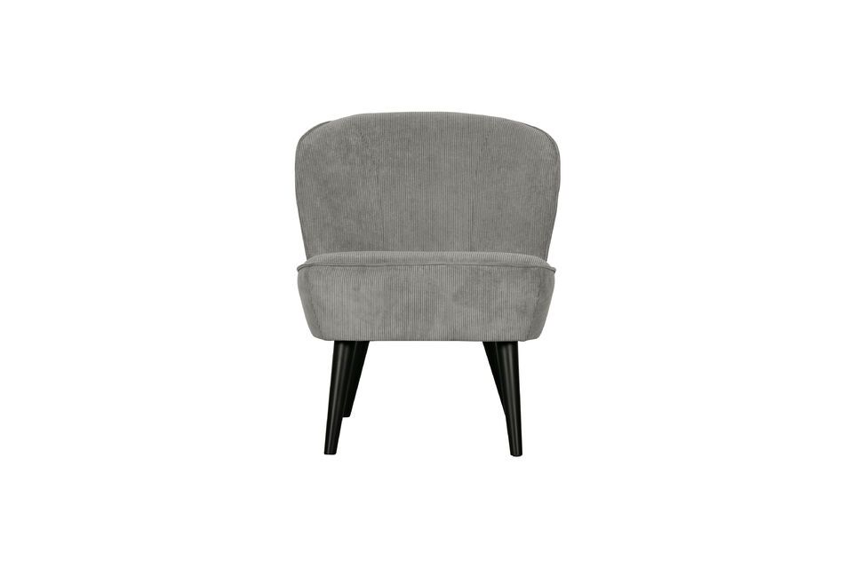 Sara groene geribbelde fauteuil Woood