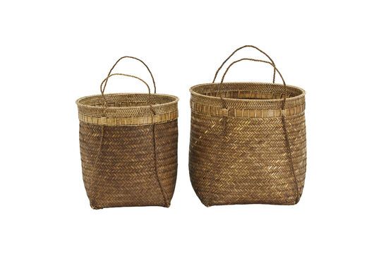 Set van 2 Balie licht bamboe manden