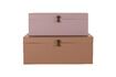 Miniatuur Set van 2 beige en roze metalen blikken 3