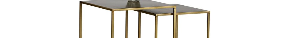 Benadrukte materialen Set van 2 gouden metalen salontafels Ziva