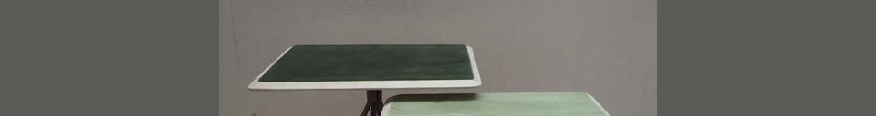 Benadrukte materialen Set van 2 tafels Rêverie Vertes in gelakt hout