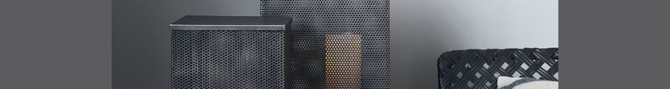 Benadrukte materialen Set van 2 Verse zwarte metalen lantaarns