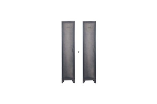 Set van 2 zwart metalen 1-deurs kasten Cas Productfoto