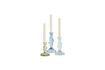 Miniatuur Set van 3 glazen kandelaars blauw Fish 2