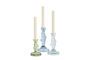 Miniatuur Set van 3 glazen kandelaars blauw Fish Productfoto