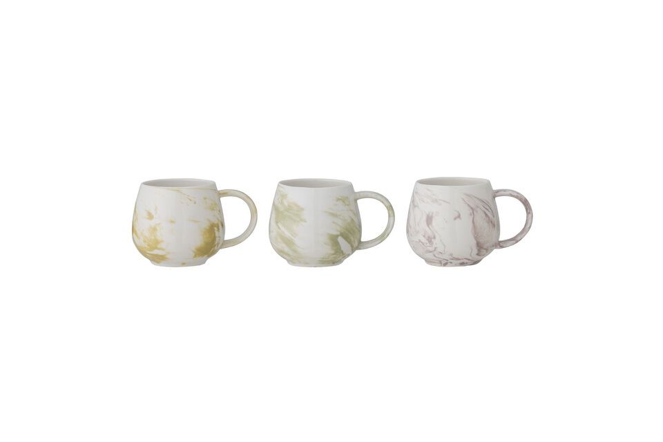 Set van 3 groene aardewerken kopjes Palma Bloomingville