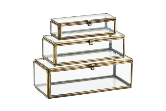 Set van 3 kleine Hapglass doosjes van helder glas Productfoto