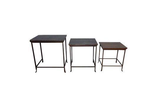 Set van 3 Napoleon koperen metalen bijzettafels Productfoto