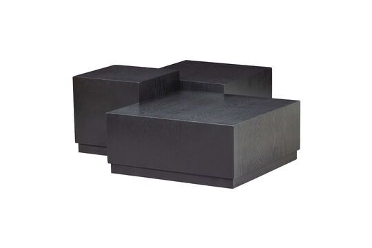 Set van 3 zwarte houten bijzettafels Pim Productfoto