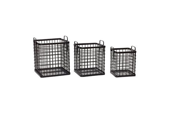 Set van 3 zwarte vierkante bamboemanden