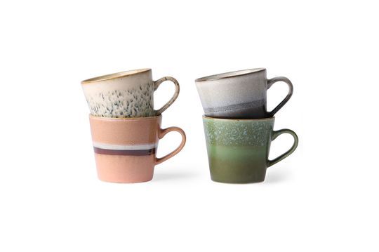 Set van 4 keramische cappuccino cups jaren 70
