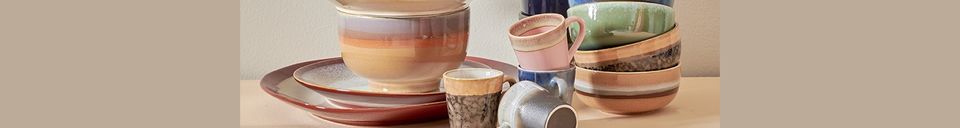 Benadrukte materialen Set van 4 keramische espressomokken 70's