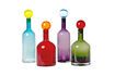 Miniatuur Set van 4 veelkleurige glazen flessen Bubbels 1
