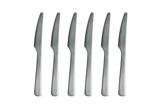 Set van 6 Luxis zilveren roestvrijstalen messen