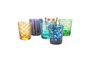 Miniatuur Set van 6 veelkleurige glazen met rond motief Tumbler Productfoto