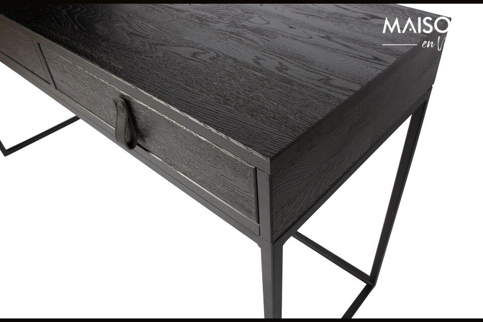 Silas zwart houten bureau - 4