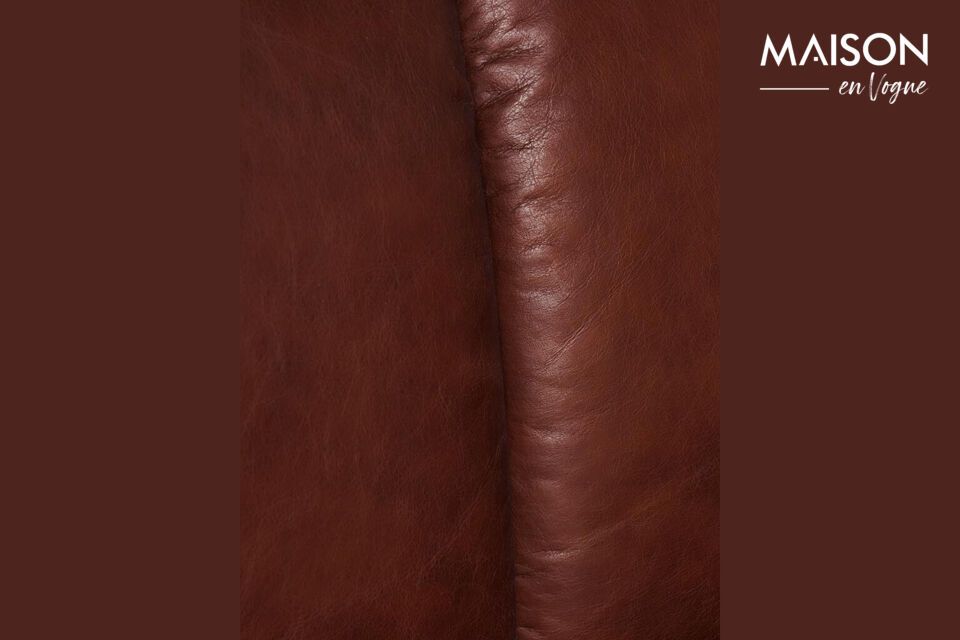 Ontdek tijdloze elegantie en uitzonderlijk comfort met onze bruin leren 3-zitsbank
