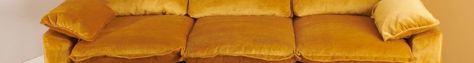 Benadrukte materialen Sofa 3-zits Vez oker kleur