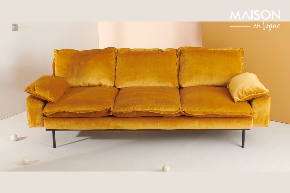Sofa 3-zits Vez oker kleur HK Living