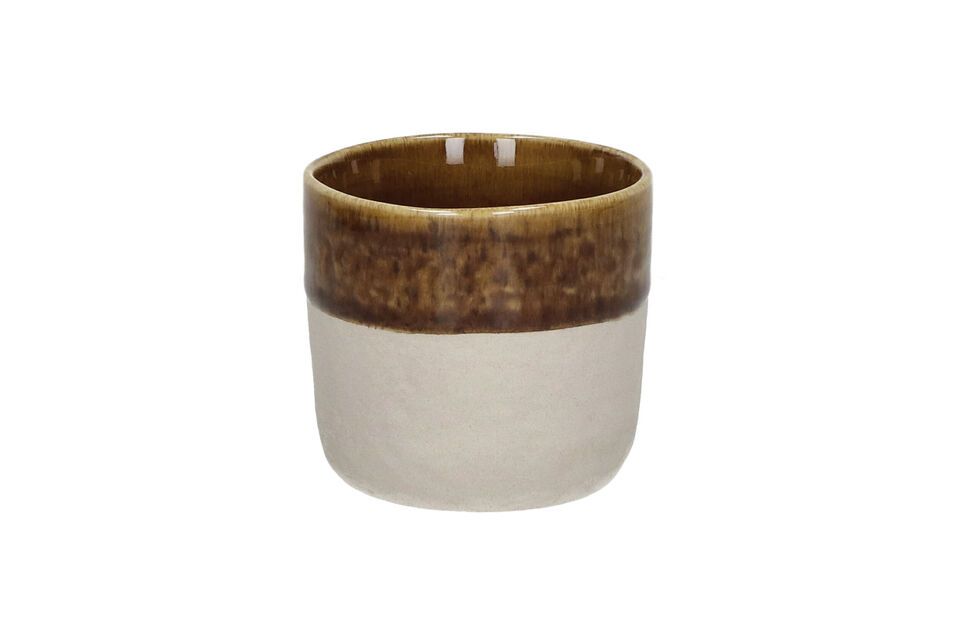 Spiro klein bruin steengoed glas Pomax