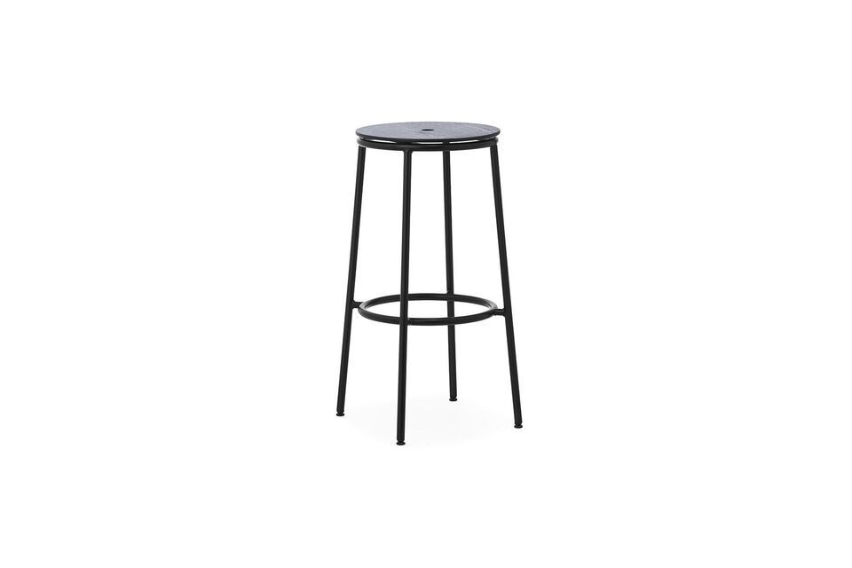 Stalen en zwart eiken barkruk 75cm Circa Normann Copenhagen