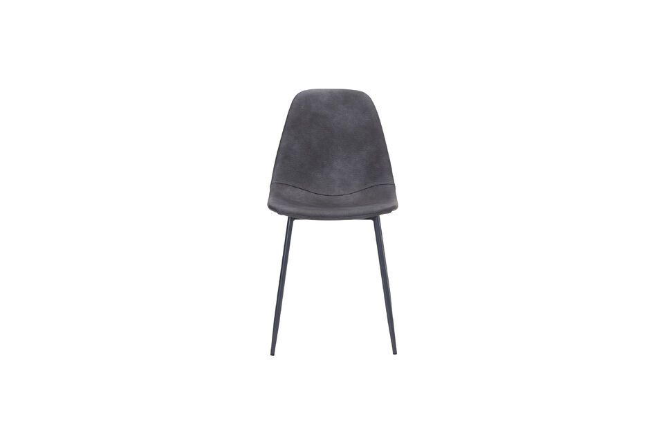 Deze stoel is zeer comfortabel dankzij de zitting van polyester in een elegante antiekgrijze kleur